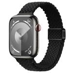 For Apple Watch Series 8 41mm Slim Magnetic Buckle Nylon Braided Watch Band(Black)