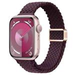 For Apple Watch Series 8 41mm Slim Magnetic Buckle Nylon Braided Watch Band(Crimson Cherry)