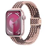 For Apple Watch Series 8 45mm Slim Magnetic Buckle Nylon Braided Watch Band(Smoky Violet)