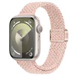 For Apple Watch SE 2022 44mm Slim Magnetic Buckle Nylon Braided Watch Band(Starlight Pink)