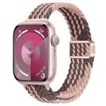 For Apple Watch Series 7 45mm Slim Magnetic Buckle Nylon Braided Watch Band(Smoky Violet)