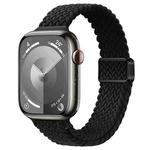 For Apple Watch Series 5 40mm Slim Magnetic Buckle Nylon Braided Watch Band(Black)