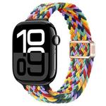 For Apple Watch Series 10 42mm Slim Magnetic Buckle Nylon Braided Watch Band(W Pattern Colorful)