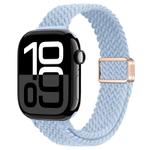 For Apple Watch Series 10 42mm Slim Magnetic Buckle Nylon Braided Watch Band(Light Blue)