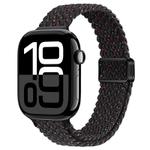 For Apple Watch Series 10 42mm Slim Magnetic Buckle Nylon Braided Watch Band(Starlight Black)