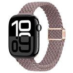 For Apple Watch Series 10 42mm Slim Magnetic Buckle Nylon Braided Watch Band(Smoke Purple)