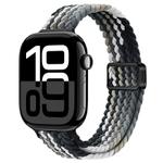 For Apple Watch Series 10 46mm Slim Magnetic Buckle Nylon Braided Watch Band(Dark Chocolate)