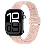 For Apple Watch Series 10 46mm Slim Magnetic Buckle Nylon Braided Watch Band(Starlight Pink)