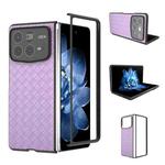 For Xiaomi Mix Fold 4 Black Frame Woven Texture PU Phone Case(Purple)