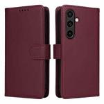 For Samsung Galaxy S24 FE 5G BETOPNICE BN-005 2 in 1 Detachable Imitate Genuine Leather Phone Case(Wine Red)