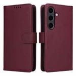For Samsung Galaxy S25+ 5G BETOPNICE BN-005 2 in 1 Detachable Imitate Genuine Leather Phone Case(Wine Red)