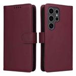 For Samsung Galaxy S25 Ultra 5G BETOPNICE BN-005 2 in 1 Detachable Imitate Genuine Leather Phone Case(Wine Red)