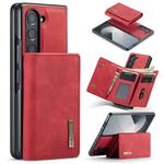 For Samsung Galaxy Z Fold6 DG.MING M1 Series 3-Fold Multi Card Wallet + Magnetic Phone Case(Red)