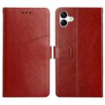 For Samsung Galaxy A07 5G Y-shaped Pattern Flip Leather Phone Case(Brown)