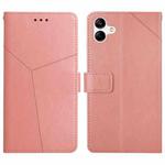 For Samsung Galaxy A07 5G Y-shaped Pattern Flip Leather Phone Case(Pink)