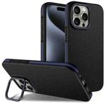 For iPhone 13 Pro Carbon Fiber Texture Lens Holder TPU Phone Case(Blue)