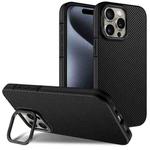 For iPhone 13 Pro Carbon Fiber Texture Lens Holder TPU Phone Case(Black)