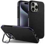 For iPhone 13 Pro Carbon Fiber Texture Lens Holder TPU Phone Case(Purple)