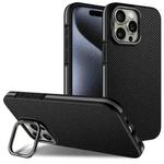 For iPhone 14 Pro Carbon Fiber Texture Lens Holder TPU Phone Case(Grey)