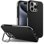 For iPhone 14 Pro Carbon Fiber Texture Lens Holder TPU Phone Case(White)