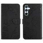 For Samsung Galaxy A17 5G Skin Feel Butterfly Embossed Flip Leather Phone Case(Black)
