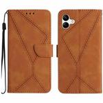 For Samsung Galaxy A06 4G Stitching Embossed Leather Phone Case(Brown)