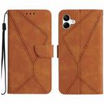 For Samsung Galaxy A07 5G Stitching Embossed Leather Phone Case(Brown)