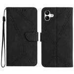 For Samsung Galaxy A07 5G Stitching Embossed Leather Phone Case(Black)