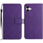 For Samsung Galaxy A06 5G Rhombic Grid Texture Leather Phone Case(Purple)