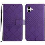 For Samsung Galaxy A07 5G Rhombic Grid Texture Leather Phone Case(Purple)