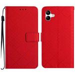 For Samsung Galaxy A07 5G Rhombic Grid Texture Leather Phone Case(Red)
