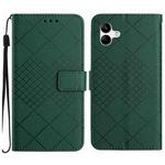 For Samsung Galaxy A07 5G Rhombic Grid Texture Leather Phone Case(Green)