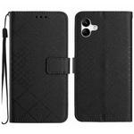 For Samsung Galaxy A07 5G Rhombic Grid Texture Leather Phone Case(Black)