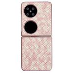 For Huawei P50 Pocket Colorful Woven Pattern Full Coverage Phone Case(Pink)