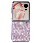 For Honor Magic V Flip Colorful Woven Pattern Full Coverage Phone Case(Purple)