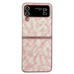 For Samsung Galaxy Z Flip3 5G Colorful Woven Pattern Full Coverage Phone Case(Pink)