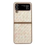 For Samsung Galaxy Z Flip4 5G Colorful Woven Pattern Full Coverage Phone Case(Orange)