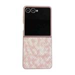 For Samsung Galaxy Z Flip7 5G Colorful Woven Pattern Full Coverage Phone Case(Pink)