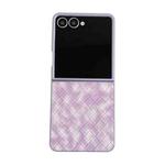 For Samsung Galaxy Z Flip7 5G Colorful Woven Pattern Full Coverage Phone Case(Purple)