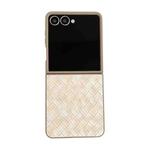 For Samsung Galaxy Z Flip7 5G Colorful Woven Pattern Full Coverage Phone Case(Orange)