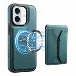 For iPhone 16 Plus Denior D17 Skin Feel MagSafe Detachable Card Slot Phone Case(Blue)