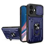 For iPhone 17 Sliding Camshield TPU+PC Phone Case with Card Slot(Blue)