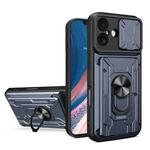 For iPhone 17 Sliding Camshield TPU+PC Phone Case with Card Slot(Grey)