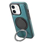 For iPhone 12 / 12 Pro Denior A14 Skin Feel Rotating Holder MagSafe Phone Case(Blue)