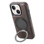 For iPhone 14 / 13 Denior A14 Skin Feel Rotating Holder MagSafe Phone Case(Brown)