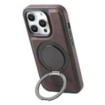 For iPhone 13 Pro Max Denior A14 Skin Feel Rotating Holder MagSafe Phone Case(Brown)