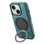 For iPhone 15 Plus / 14 Plus Denior A14 Skin Feel Rotating Holder MagSafe Phone Case(Blue)