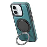 For iPhone 16 Denior A14 Skin Feel Rotating Holder MagSafe Phone Case(Blue)