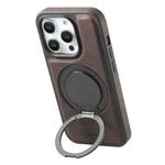 For iPhone 16 Pro Denior A14 Skin Feel Rotating Holder MagSafe Phone Case(Brown)