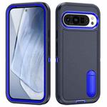 For Google Pixel 9 Pro Rugged PC + Silicone Phone Case with Holder(Dark Blue+Royal Blue)